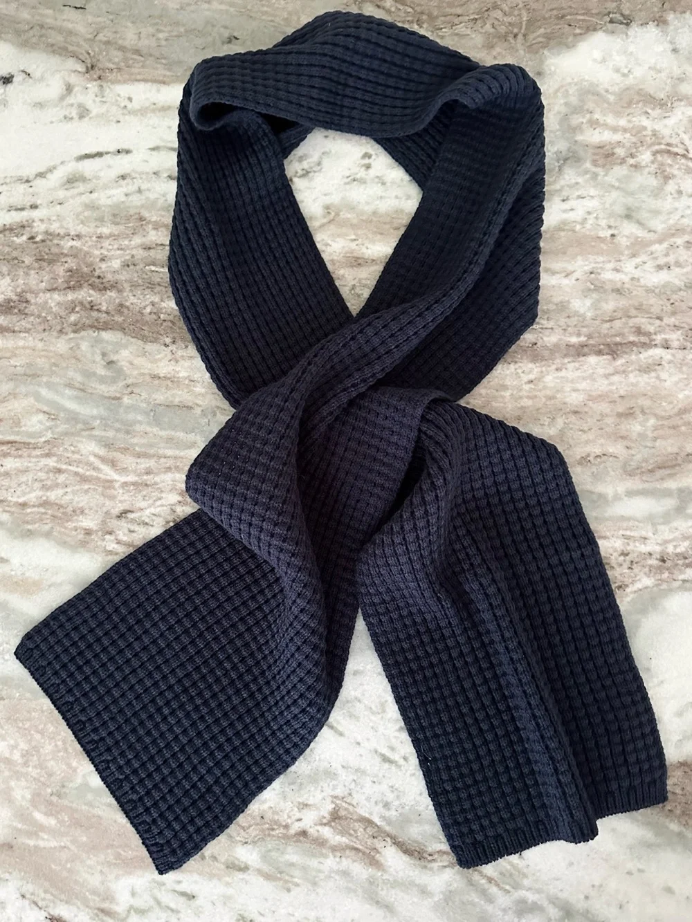 Navy Blue Men’s Classic Fall Knit Scarf